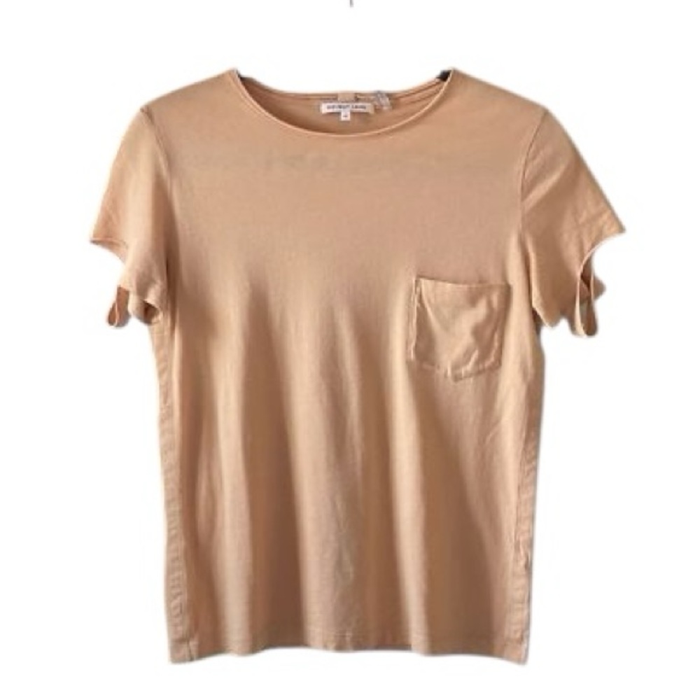 Helmut Lang Tan Cutout Sleeve Pocket Tee